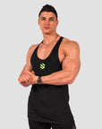 Core Taperback Singlet - Black / Green