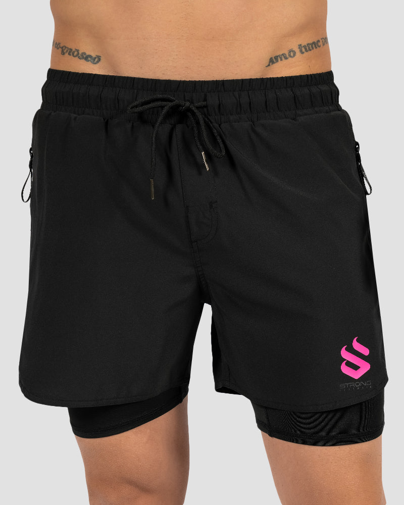 Mens pink on sale compression shorts