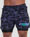 Tech Shorts- High Stretch- Drawstring Shorts - Breathable - Workout Training Shorts - Camo