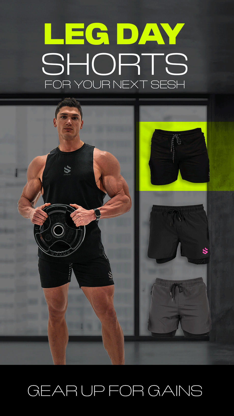 Tech Compression Shorts Grey Strong Liftwear Australia