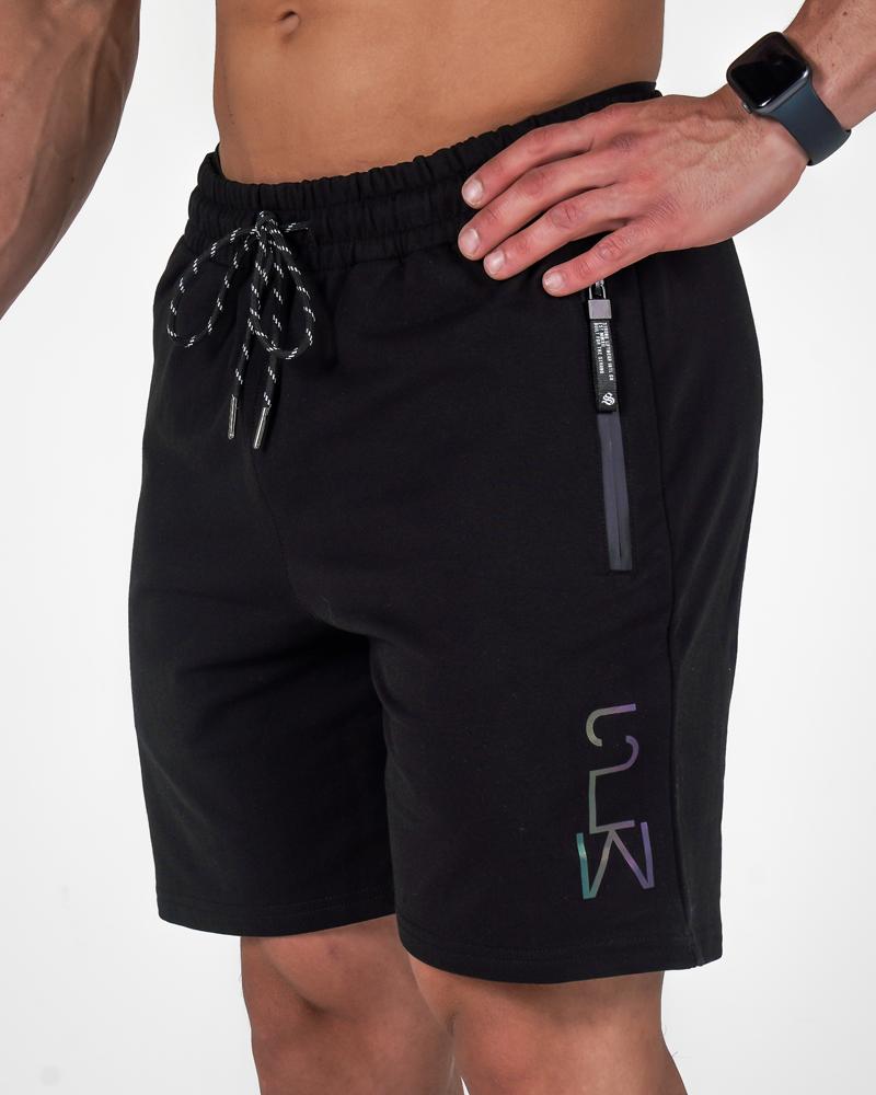 Harlequin Mid Shorts - Breathable - Perfect all Rounder- Flexible Material- Soft Fabric- Gym Shorts- - Black