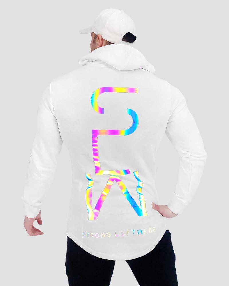 Harlequin Reflective Hoodie- Standout Hoodie - Gym Wear - Comfortable and Durable - White