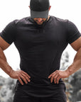 Men's Accentuate Tee - Gym Tee - Black - flattering design, Perfect for Workouts - Durable and Comfortable