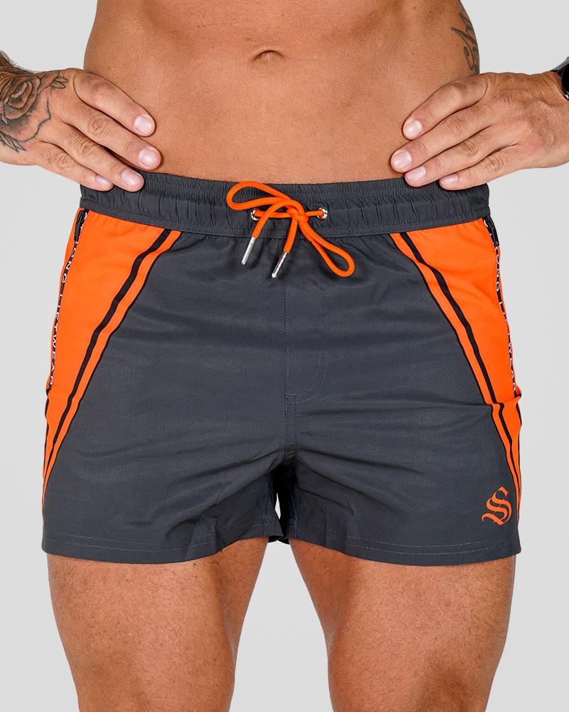 Premium Lift Shorts - Men's Gym Shorts - Hyper Orange Bolt - Durable- Breatable - Running Shorts - Workout Shorts 