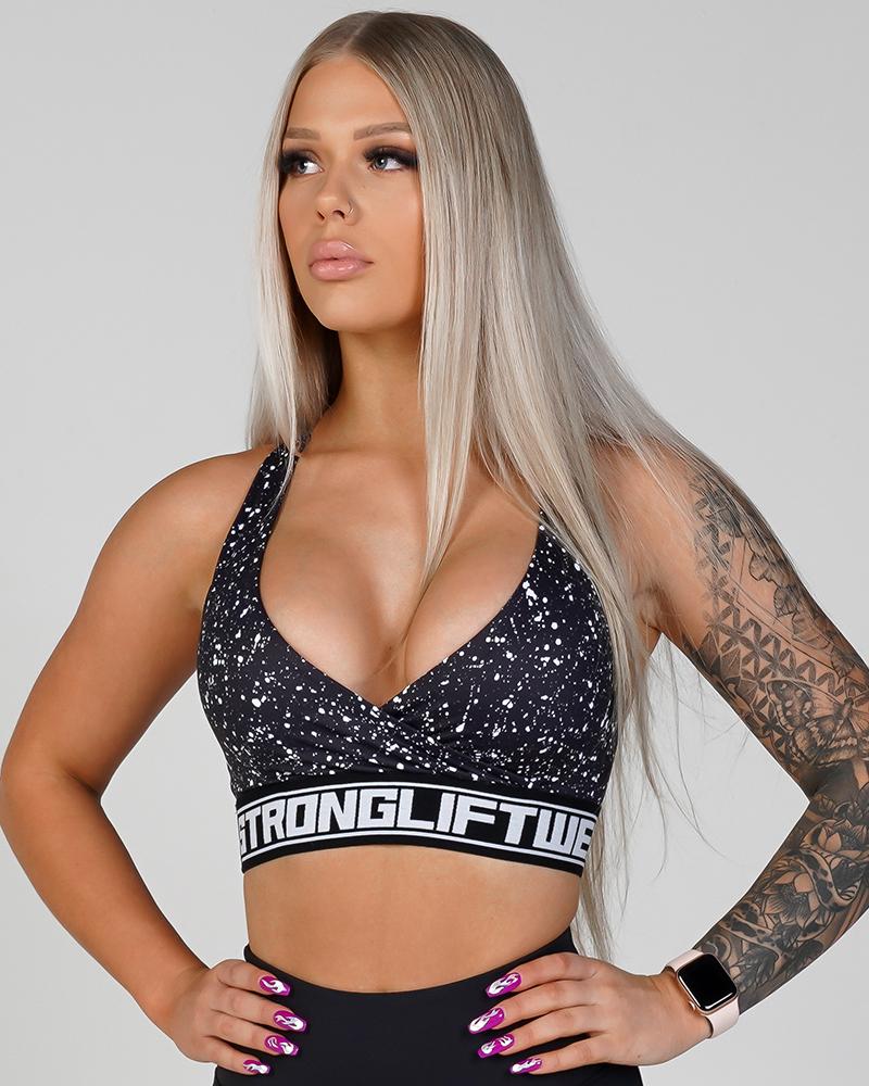 Women's Phoenix Crossover Sports Bra - Salt Womens Strong Liftwear 