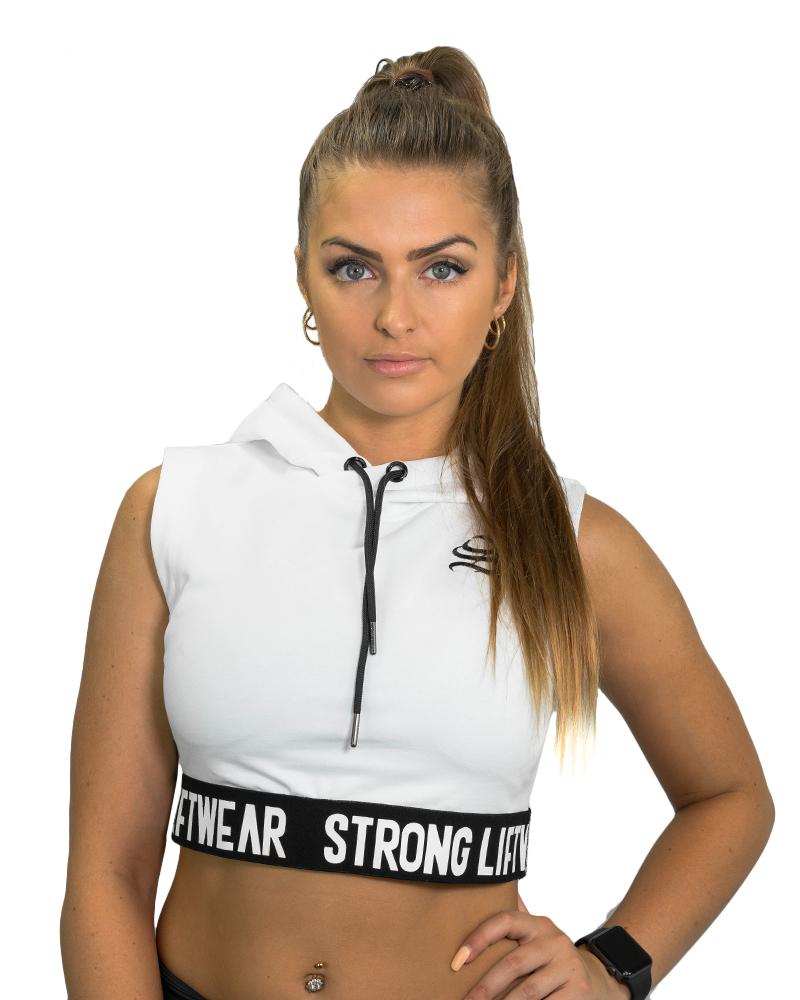 Women's Signature Cropped Hoodie - Cardio Hoodie -  White - hoodies for women - hoodies for girls - hoodies for gym -hoodies for workout- workout hoodies